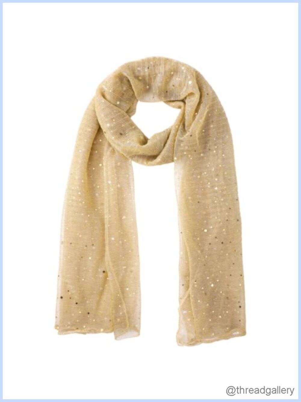 Sequin Mesh Scarf Sheer Long Fringe Wrap